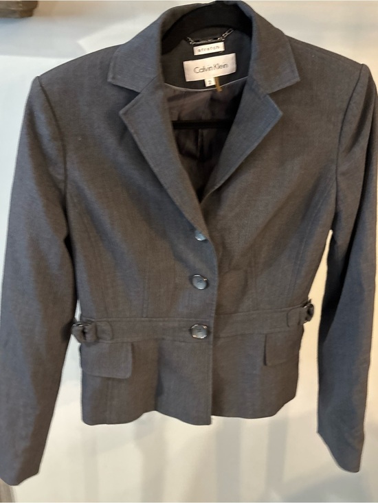 Calvin Klein Jackets & Blazers - Calvin Klein Women's Gray Tailored Blazer Jacket size 2 with shoulder pads